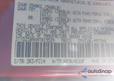 2022 Toyota Tacoma Sr5 V6 z USA, uszkodzony, nr VIN 3TYDZ5BNXNT015529